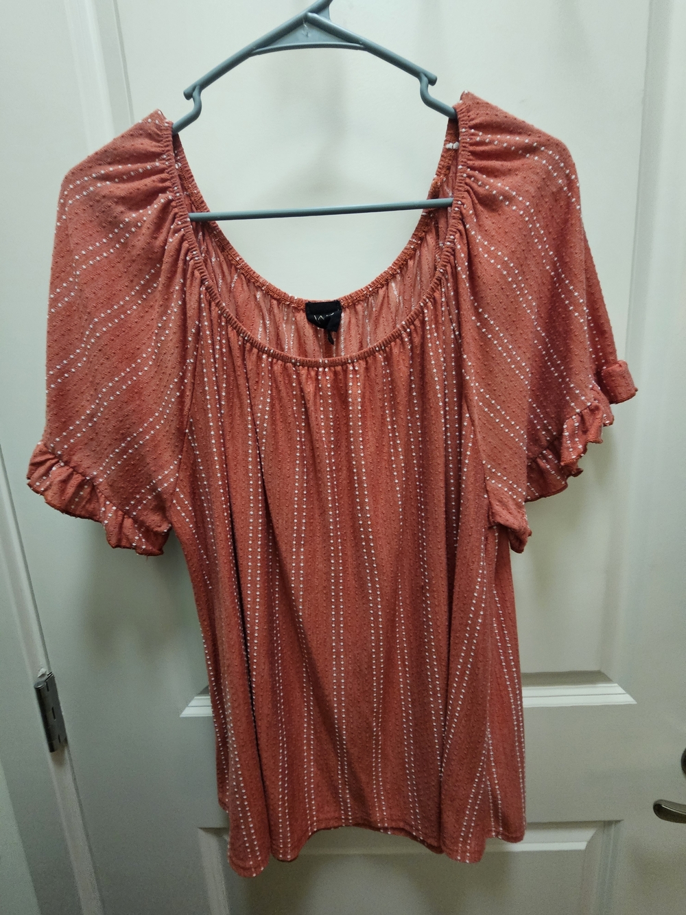 W5 Rust Orange Dotted Peasant Blouse